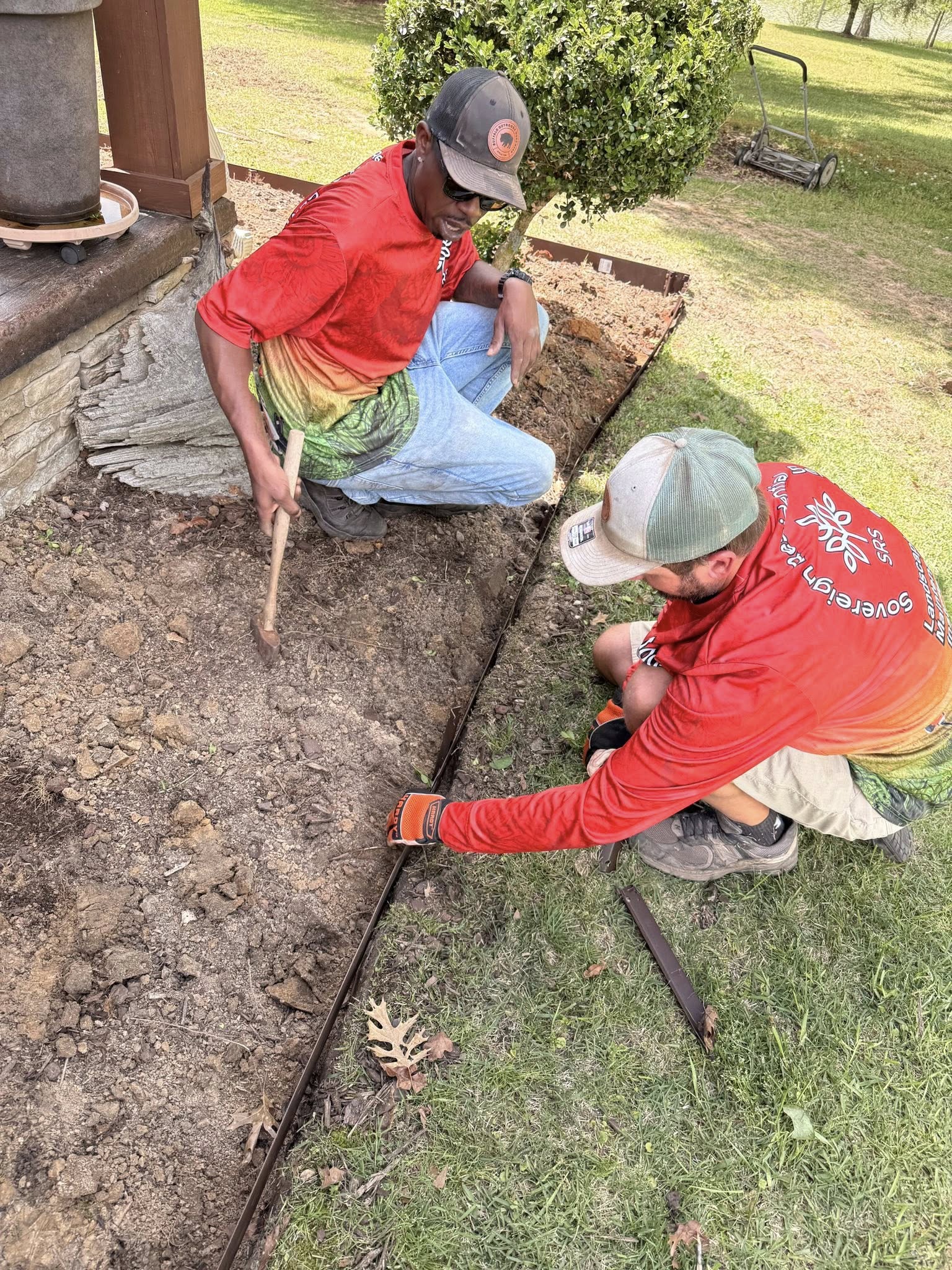 Sovereign Residential crew executing a landscaping transformation